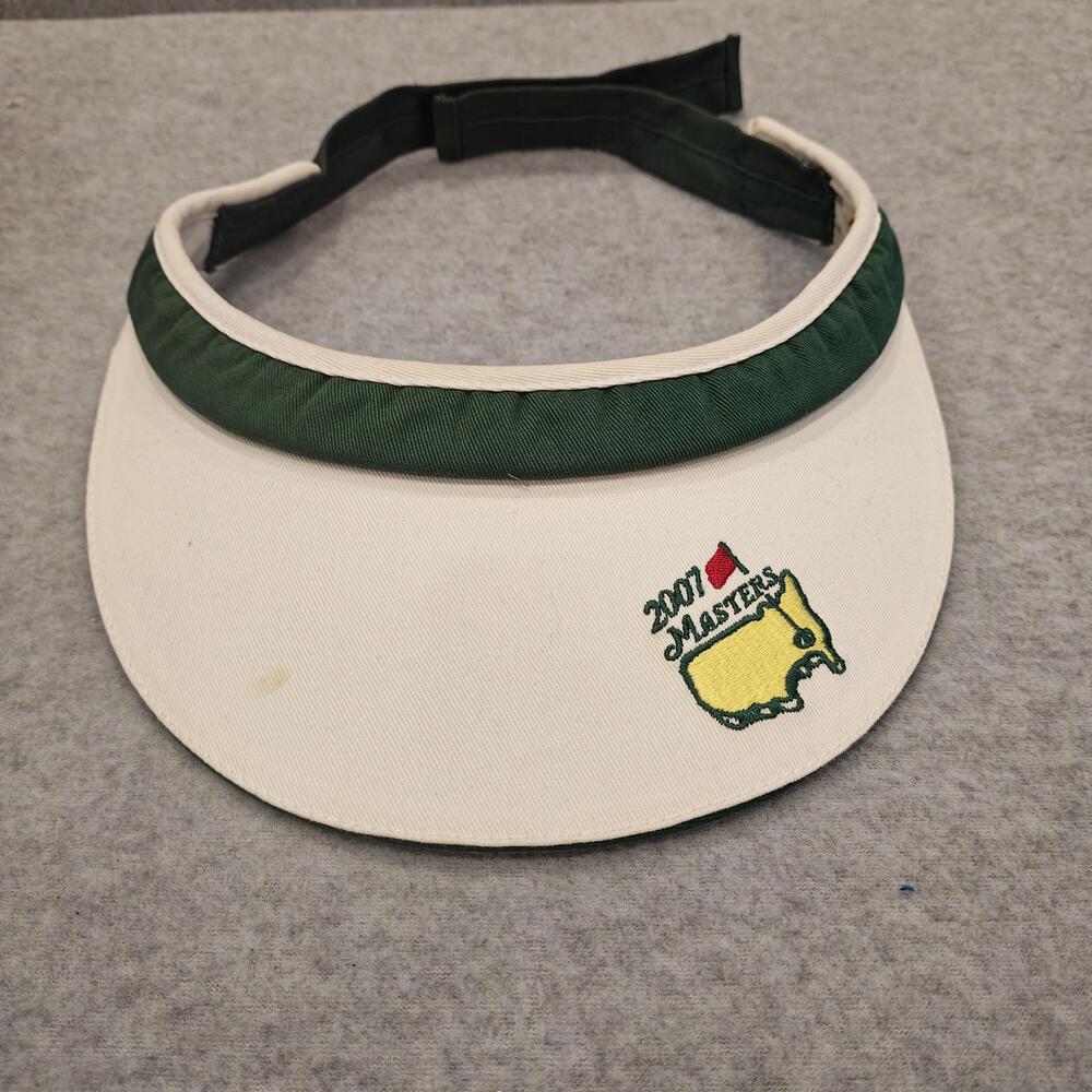 2007 Masters Hat Visor Strap Back Mens White Green Golf Magnolia Lane PGA